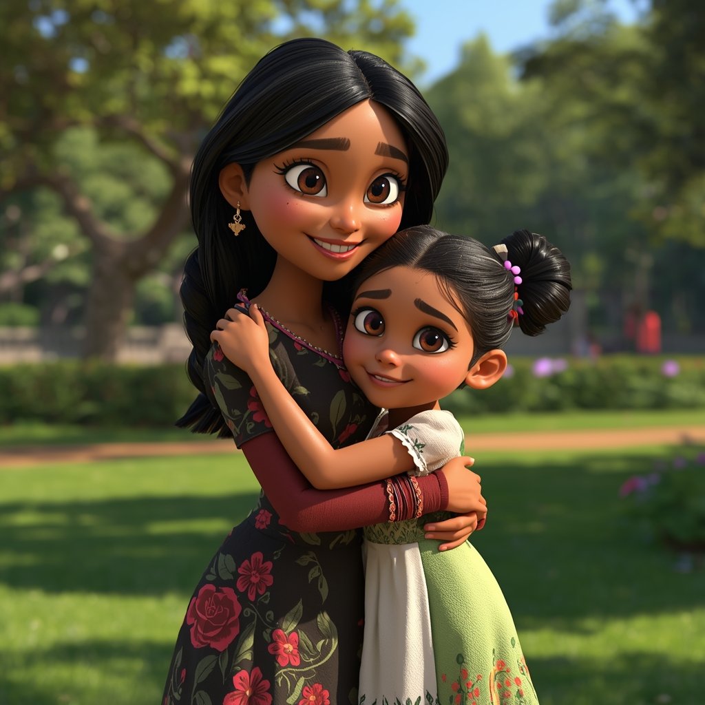 lucid origin mamá con piel morena cálida y sonriente abrazando tiernamente a su hija peque 0 lucid origin mamá con piel morena cálida y sonriente abrazando tiernamente a su hija peque 0